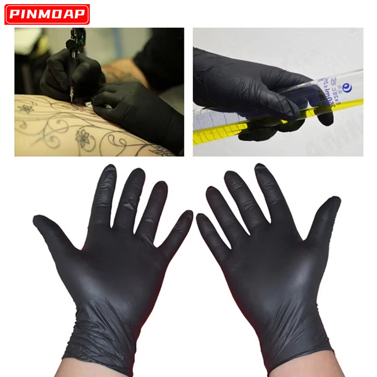 Medical Gloves - 10/50 Adet Tek Kullanımlık Siyah Nitril